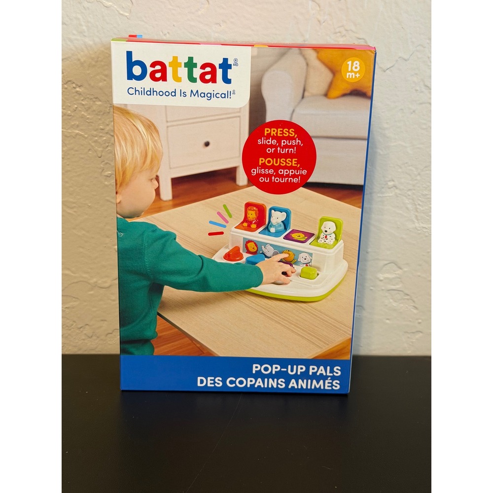Battat Pop-Up Pals Toddler Activity Toy Interactive Animals 18m+ BT2613Z New